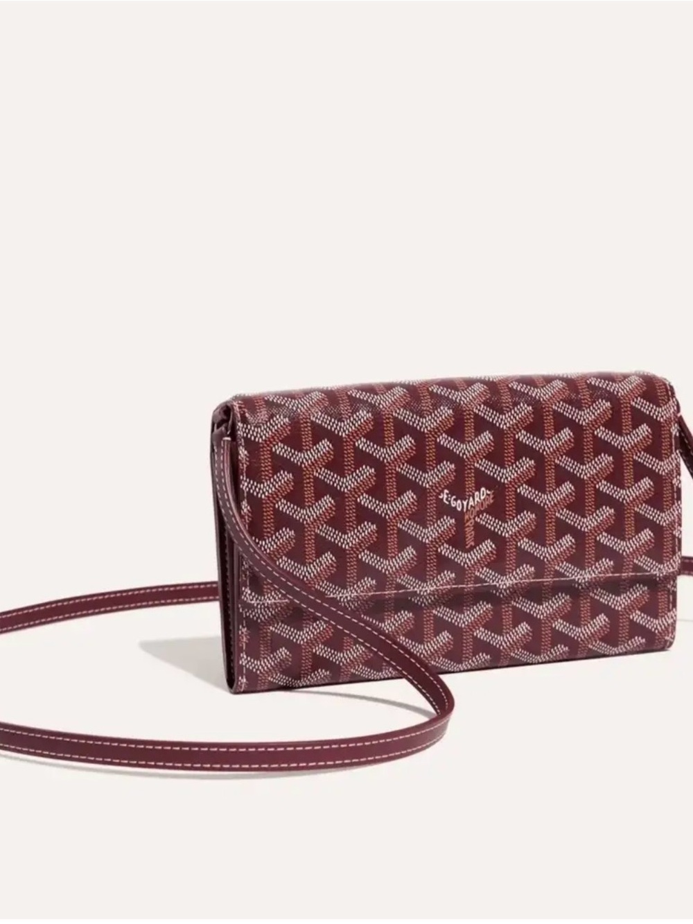 Goyard Brown Chevron Crossbody with Pink Heart Graphic- limited edition - Picture 3 of 3